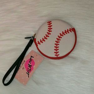 ❤NWT Betsey Johnson Baseball Coin Purse